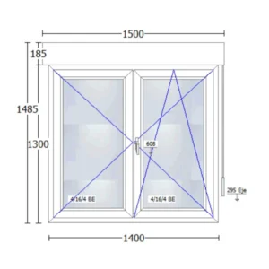 medidas Ventana PVC Blanca Cortizo Apertura Interior Abisagrada 70 V1