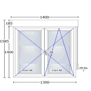 medidas Ventana PVC Blanca Cortizo Apertura Interior Abisagrada 70 V2