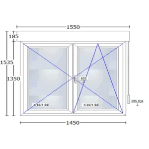 medidas Ventana PVC Blanca Cortizo Apertura Interior Abisagrada 70 V3