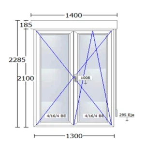 medidas Ventana PVC Blanca Cortizo Apertura Interior Abisagrada 70 V6