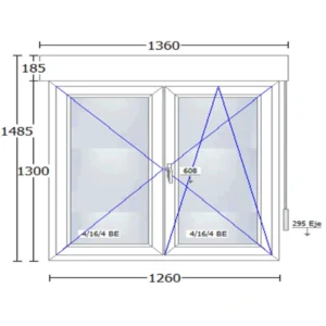 medidas Ventana PVC Blanca Cortizo Apertura Interior Abisagrada 70 V9